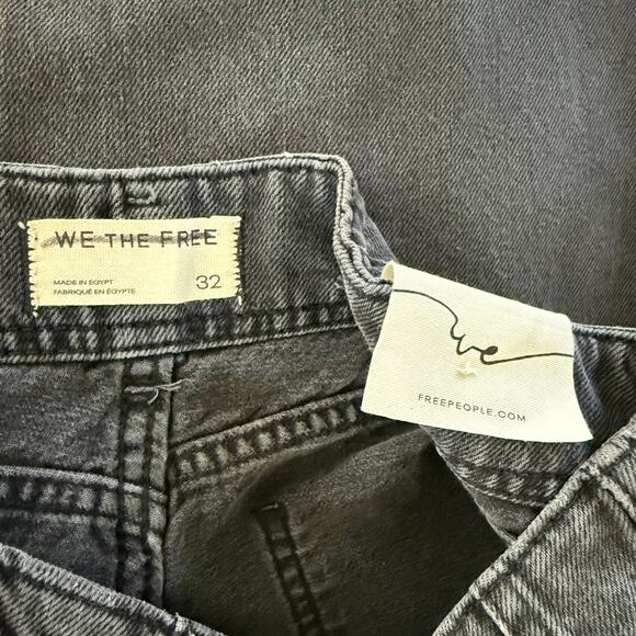 Free People jeans straight-leg high rise cotton streetwear boho pants 32 - Picture 8 of 9